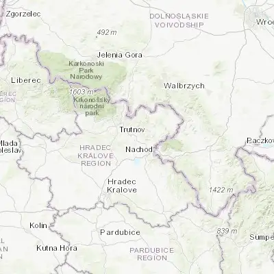 Map showing location of Rtyně v Podkrkonoší (50.505230, 16.071870)