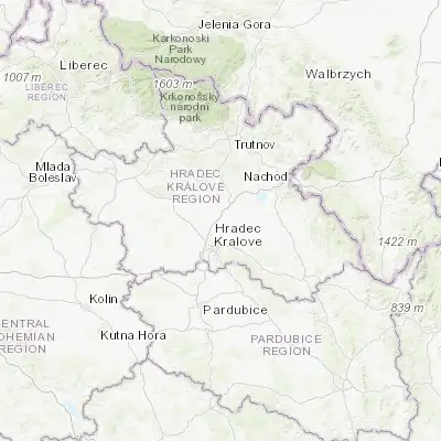 Map showing location of Smiřice (50.299780, 15.865080)