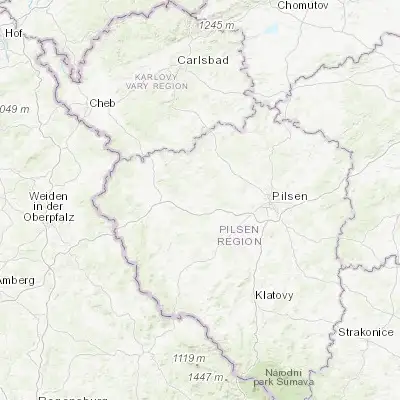 Map showing location of Stříbro (49.755650, 12.997000)