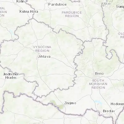 Map showing location of Velké Meziříčí (49.355220, 16.012240)