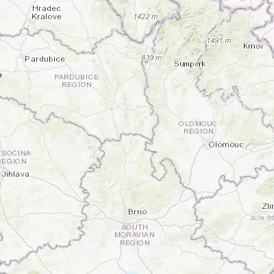 Map showing location of Velké Opatovice (49.612370, 16.679470)