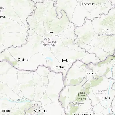 Map showing location of Velké Pavlovice (48.904690, 16.816050)