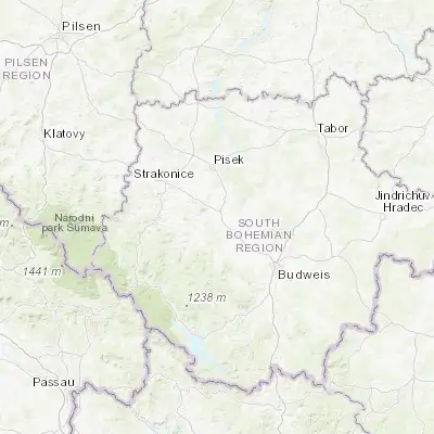 Map showing location of Vodňany (49.147890, 14.175130)