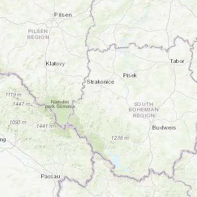 Map showing location of Volyně (49.165780, 13.886240)