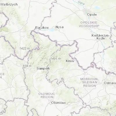 Map showing location of Vrbno pod Pradědem (50.120950, 17.383160)