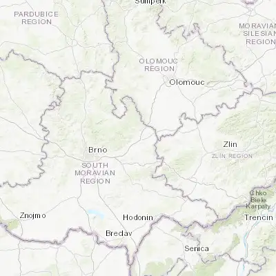 Map showing location of Vyškov (49.277470, 16.998970)