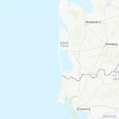 Map showing location of Hvide Sande (55.998660, 8.126050)