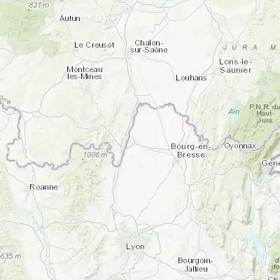 Map showing location of Bâgé-la-Ville (46.315670, 4.940860)