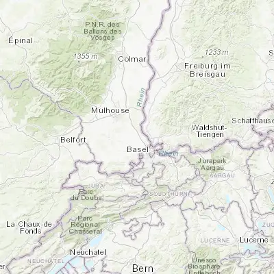 Map showing location of Bartenheim (47.633640, 7.479510)