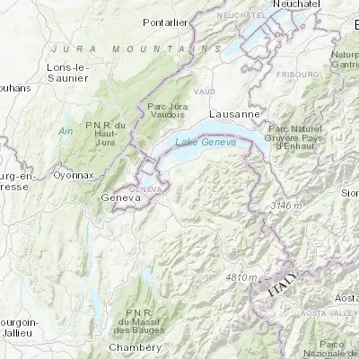 Map showing location of Bons-en-Chablais (46.264860, 6.371290)