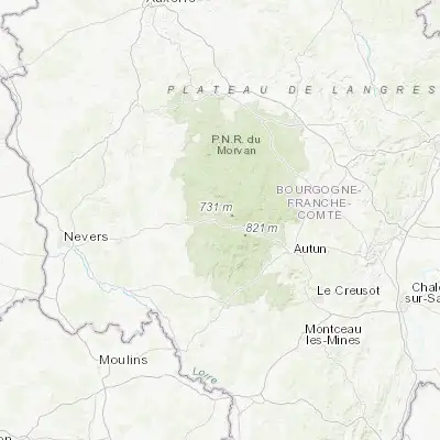 Map showing location of Château-Chinon(Ville) (47.066670, 3.933330)