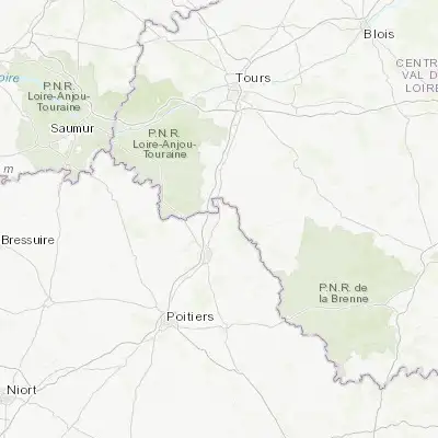 Map showing location of Dangé-Saint-Romain (46.933330, 0.600000)