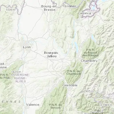 Map showing location of Dolomieu (45.605400, 5.485710)