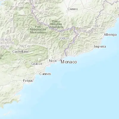 Map showing location of La Turbie (43.745400, 7.400460)
