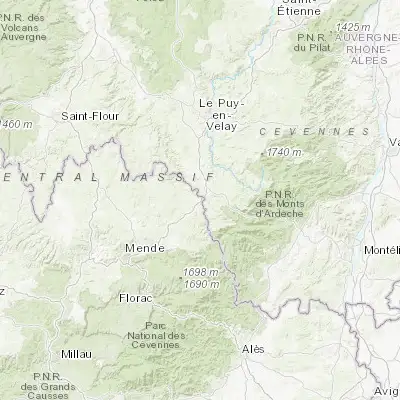 Map showing location of Langogne (44.727260, 3.855390)