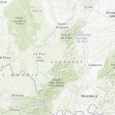 Map showing location of Le Chambon-sur-Lignon (45.060970, 4.302410)