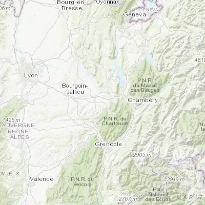 Map showing location of Le Pont-de-Beauvoisin (45.536940, 5.673330)