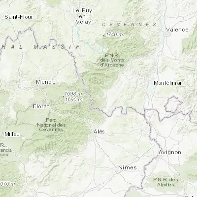 Map showing location of Les Vans (44.405220, 4.131980)