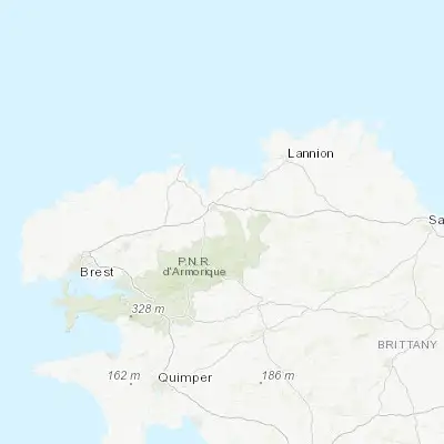 Map showing location of Plourin-lès-Morlaix (48.533330, -3.783330)