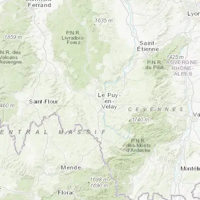 Map showing location of Polignac (45.070900, 3.860310)