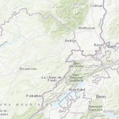 Map showing location of Pont-de-Roide (47.387380, 6.768400)