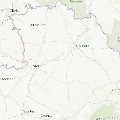 Map showing location of Rouillé (46.420420, 0.040320)