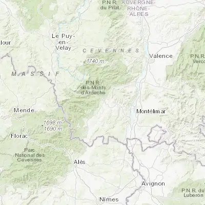Map showing location of Saint-Étienne-de-Fontbellon (44.600770, 4.386350)