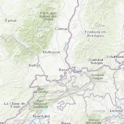 Map showing location of Sierentz (47.658340, 7.453870)