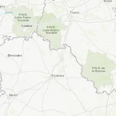 Map showing location of Thuré (46.831700, 0.459380)