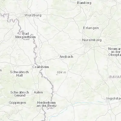 Map showing location of Burgoberbach (49.233330, 10.583330)