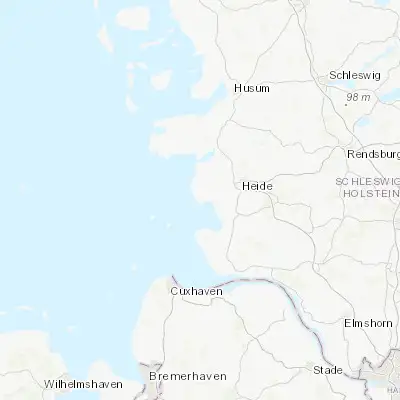 Map showing location of Büsum (54.133980, 8.857560)