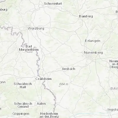 Map showing location of Flachslanden (49.398450, 10.513230)