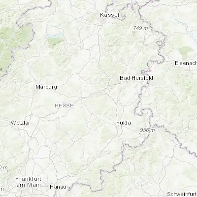 Map showing location of Grebenau (50.742420, 9.473070)