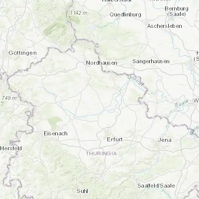 Map showing location of Greußen (51.229640, 10.944220)