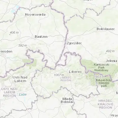 Map showing location of Hirschfelde (50.944370, 14.885100)