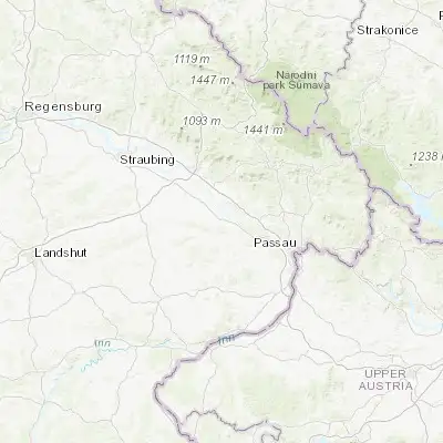 Map showing location of Künzing (48.666670, 13.083330)