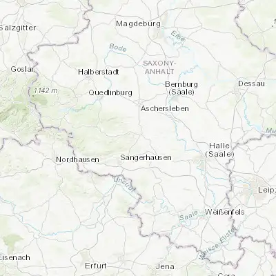 Map showing location of Mansfeld (51.592340, 11.452230)