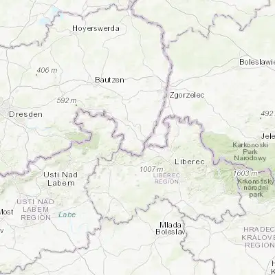 Map showing location of Mittelherwigsdorf (50.916670, 14.766670)