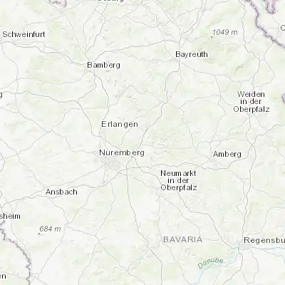 Map showing location of Neunkirchen am Sand (49.524640, 11.319550)