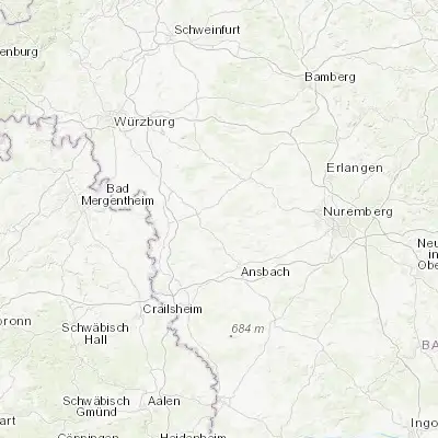 Map showing location of Obernzenn (49.451930, 10.466700)
