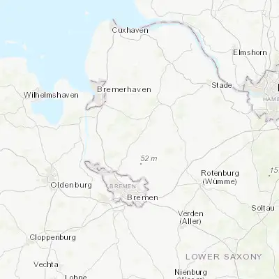 Map showing location of Vollersode (53.333330, 8.916670)