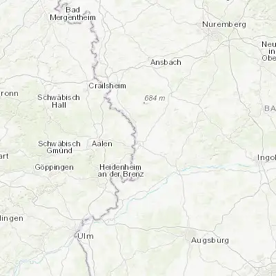 Map showing location of Wallerstein (48.887410, 10.475910)
