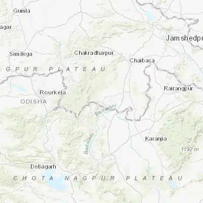 Map showing location of Noāmundi (22.160940, 85.504160)