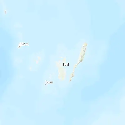 Map showing location of Tual (-5.628780, 132.752290)