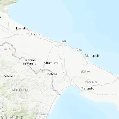 Map showing location of Acquaviva delle Fonti (40.897040, 16.843300)