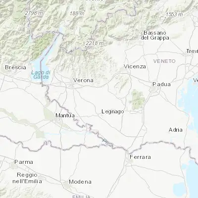 Map showing location of Albaredo d'Adige (45.318590, 11.278430)