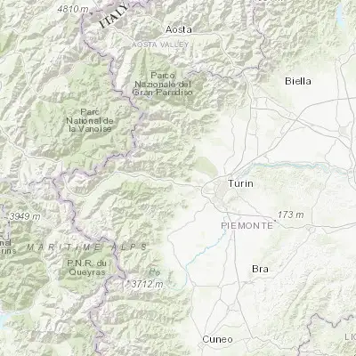 Map showing location of Almese-Rivera (45.119150, 7.401110)
