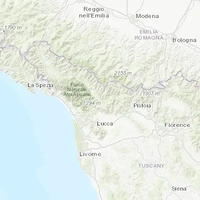 Map showing location of Bagni di Lucca (44.005130, 10.553100)