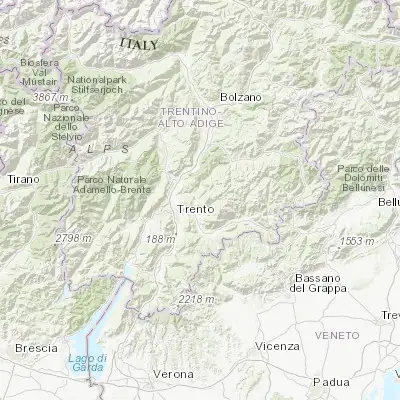 Map showing location of Baselga di Pinè (46.132500, 11.246480)