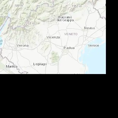Map showing location of Battaglia Terme (45.285310, 11.783750)